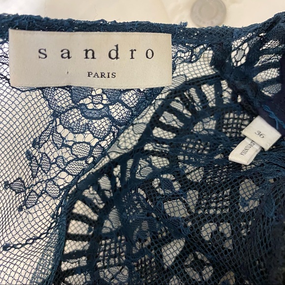SANDRO BELLADONE LACE MINI DRESS SIZE 36 - Picture 11 of 13